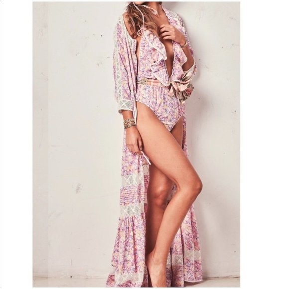 NWT LOVESHACKFANCY Callan Dress Jetset Maxi Lace Floral Boho- size 2 - Picture 1 of 13